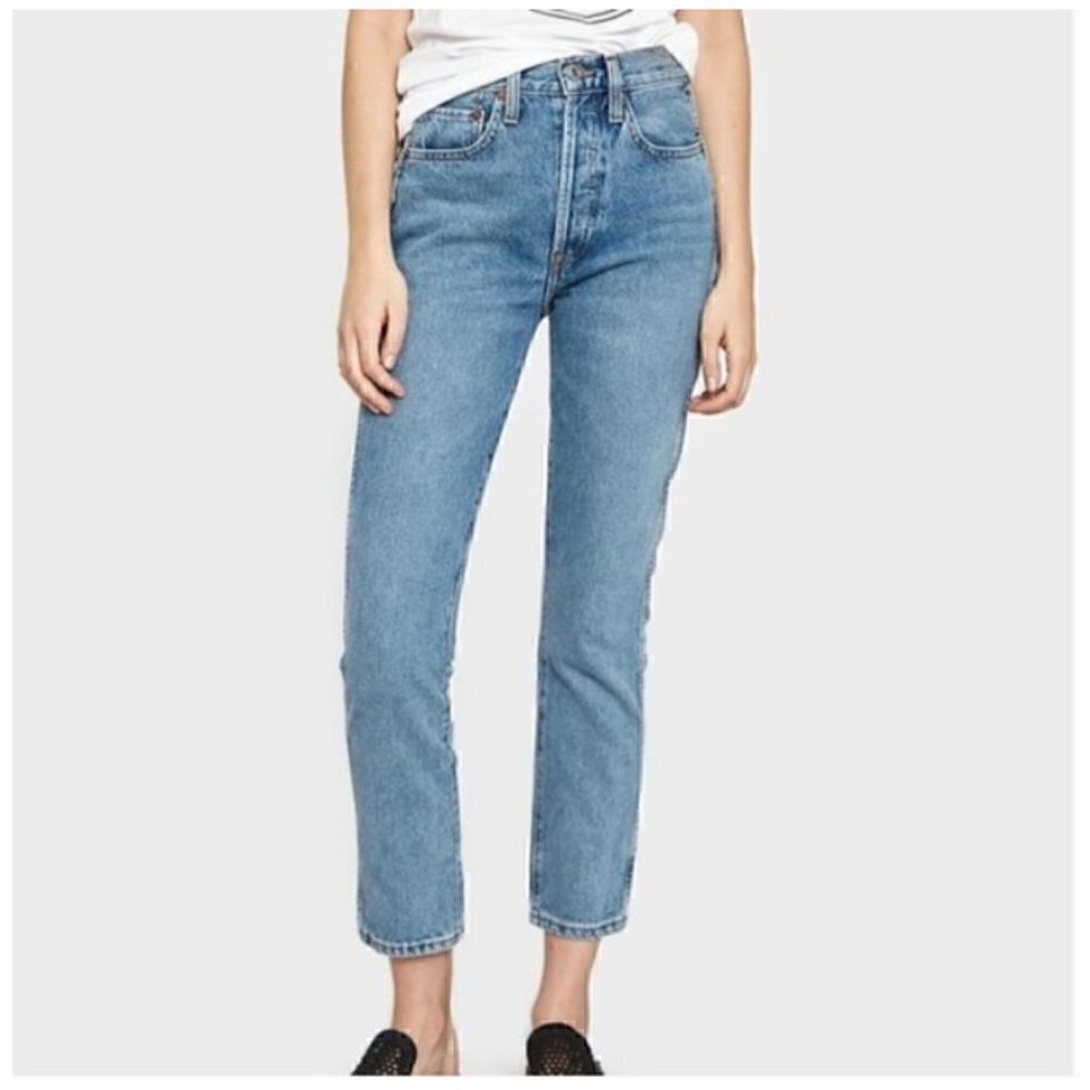 Re/Done Originals Double Needle Crop Jean Lt Vain 26